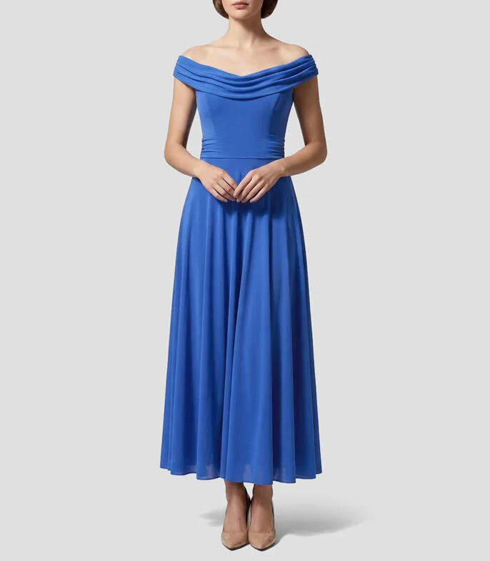 Vestido largo liso Mujer