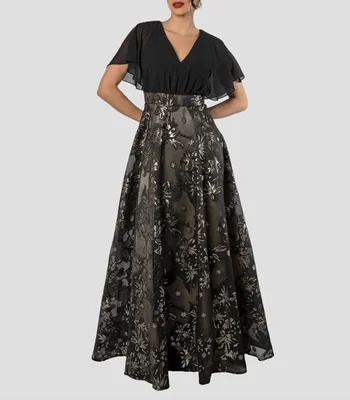 Vestido largo manga corta fantasía Mujer