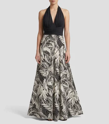 Vestido largo con estampado Mujer
