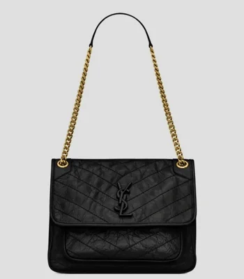 Bolsa shoulder negro en piel Puffer Medium Mujer