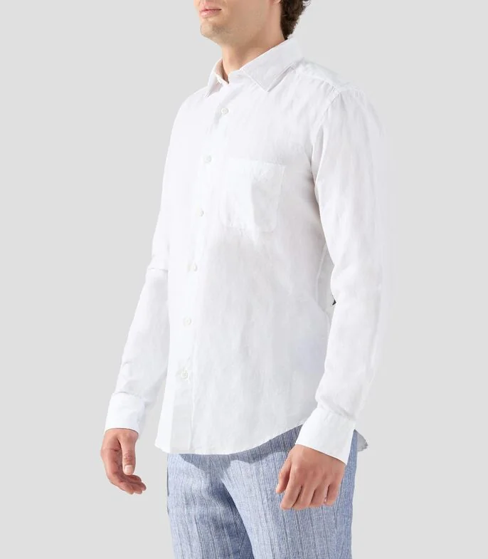 Camisa lisa manga larga Hombre