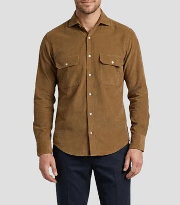 Camisa lisa manga larga Hombre