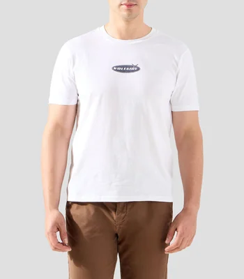 Playera cuello redondo manga corta estampada Hombre