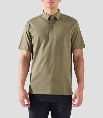 Playera tipo polo con manga corta lisa Hombre