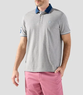 Playera polo manga corta sólida Hombre