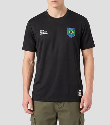 Playera Brasil cuello redondo manga corta lisa Hombre