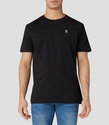 Playera de cuello redondo con manga corta lisa Hombre