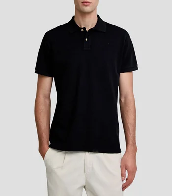 Playera tipo polo con manga corta lisa Hombre