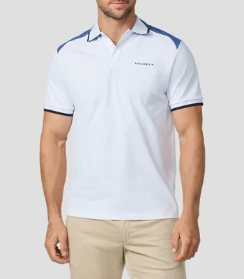 Playera tipo polo con manga corta lisa Hombre