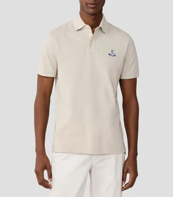 Playera tipo polo con manga corta lisa Hombre