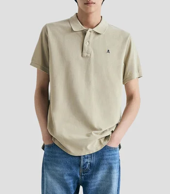 Playera tipo polo manga corta lisa Hombre