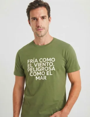 Playera estampada Fria como el viento by chico malo para hombre