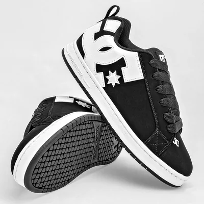 DC SHOES TENIS HOMBRE URBANO Court Graffik NEGRO BLANCO