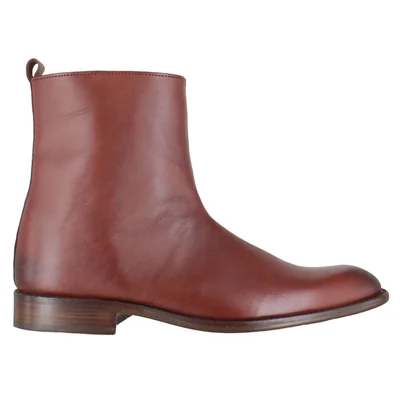 Bota Clásica Vestir Hombre Carlo Ronaldi 1017 Becerro Café Capuchino Suela Cuero Alta Calidad