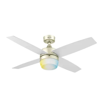 Coolfan Ventilador de Techo de 44 Pulgadas con Luz LED y 4 Aspas Reversibles de Madera con Control Remoto