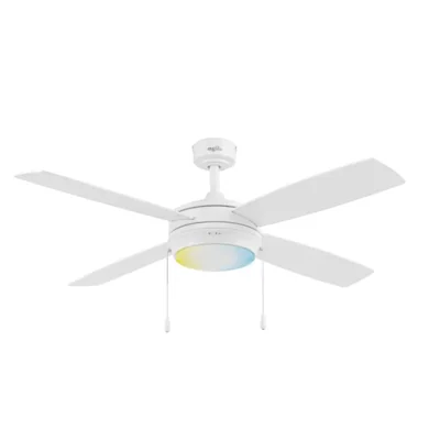 Coolfan Ventilador de Techo de 52 Pulgadas con Luz LED y 4 Aspas Reversibles de Madera con Control Remoto