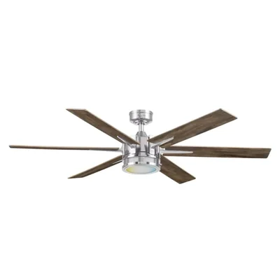 Coolfan Ventilador de Techo de 56 Pulgadas con Luz LED y 6 Aspas de Madera Reversibles con Control Remoto