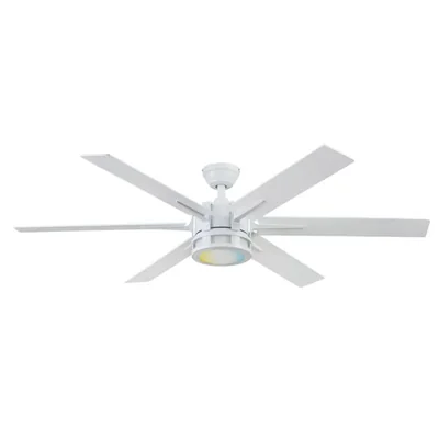 Coolfan Ventilador de Techo de 56 Pulgadas con Luz LED y 6 Aspas de Madera Reversibles con Control Remoto