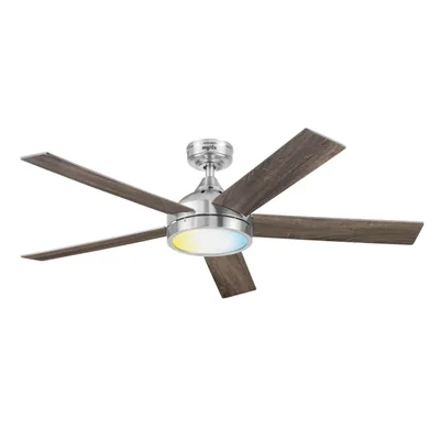 Coolfan Ventilador de Techo de 52 Pulgadas con Luz LED y 3 Aspas de Madera Reversibles con Control Remoto