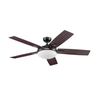 Coolfan Ventilador de Techo de 52 Pulgadas con Luz y 5 Aspas Reversibles con Control Remoto, Modelo Altano