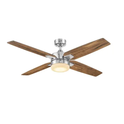 Coolfan Ventilador de Techo de 50'' con Luz y 4 Aspas Reversibles con Control Remoto para Interior y Exterior Techado, Modelo Feria