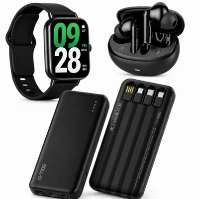 SMARTWATCH WATCH 5 ACTIVE NEGRA + AUDIFONOS G-TIDE L42 NEGRO + POWER BANCK G-TIDE P1 NEGRA