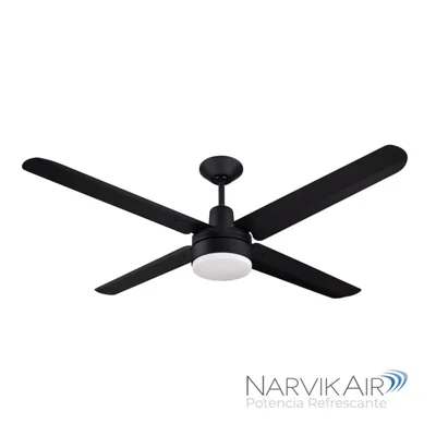 Narvik Ventilador de Techo de 56" Con Luz CCT de 4 Aspas de Aluminio con Control de Pared Industrial NA-CL56MB
