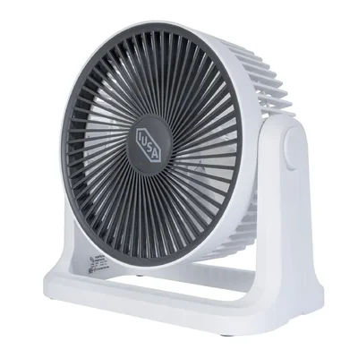 Ventilador personal recargable, 8", blanco, iusa