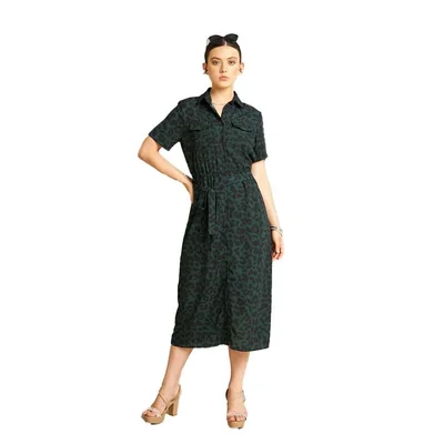 Vestido camisero animal print