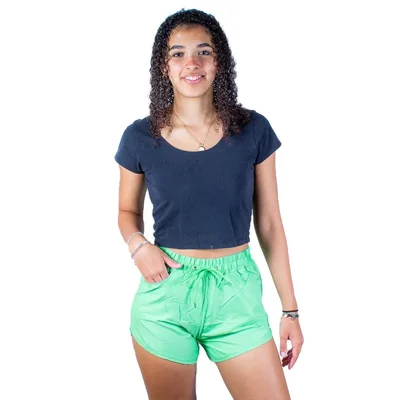 Short De Baño. Bañador Para Dama Liso Verde