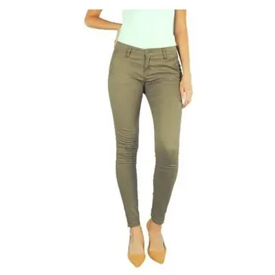 Pantalon Oggi Jeans De Gabardina Dama Chinos Skinny Verde