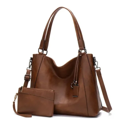 Bolsas De Mujer Bandolera, Impermeable con Bolsa de Cosméticos Color Café