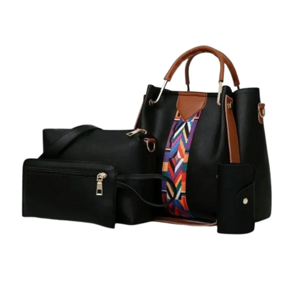 4 Bolsas para Mujer Color Negro
