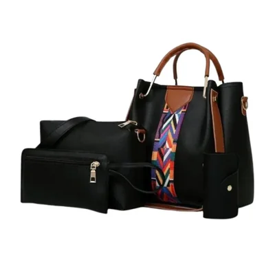 4 Bolsas para Mujer Color Negro