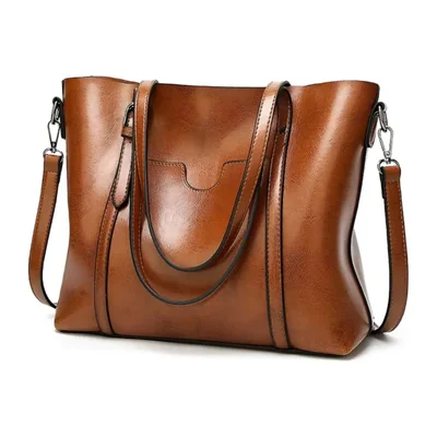 Bolsa De Dama Elegante Impermeable Color Café