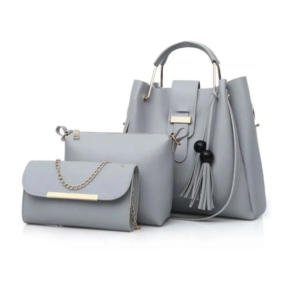 Set 3 Bolsas de Moda para Mujer Color Gris