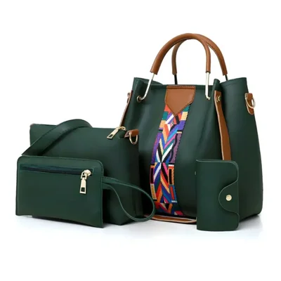 Set 4 Bolsas para Mujer con Correa Color Verde