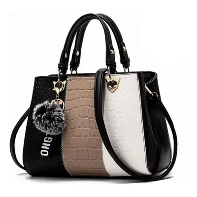 Bolsa de Mujer Elegante Portátil Color Negro y Blanco