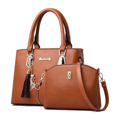 Set 2 Bolsas Bandolera y Cartera para Mujer Color Café