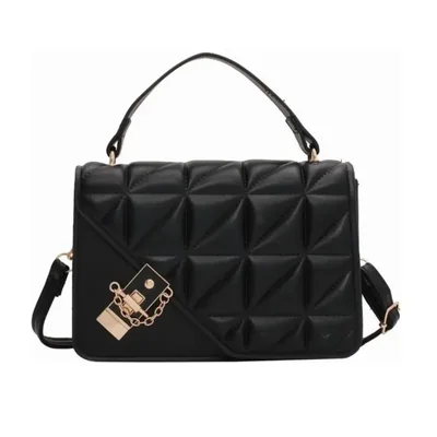 Bolso Bandolera Con Cadena De Metal Color Negro