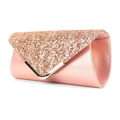 Bolso Fiesta De Noche Elegante Brillante Color Rosa