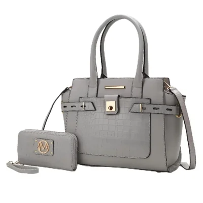 Bolso tipo cartera Casafoyer Isla de piel vegana con estampado de cocodrilo