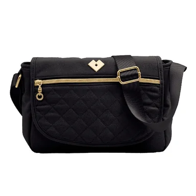 Bolsa crossbody luckyly múlticompartimento repelente al agua arya negro