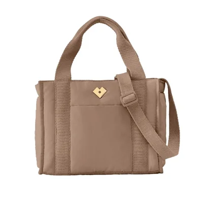 Bolsa tipo tote luckyly múlticompartimentos repelente al agua siena beige
