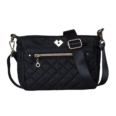 Bolsa crossbody luckyly repelente agua multicompartimento jenny negro