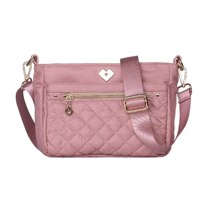 Bolsa crossbody luckyly repelente agua multicompartimento jenny rosa