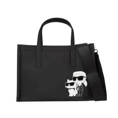 Bolsa Tote Small Karl Lagerfeld Nylon Ikon Black