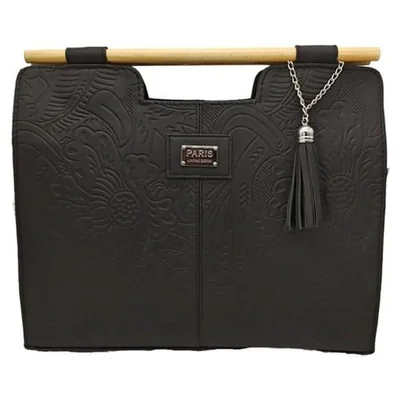 Bolsa en Piel Vacuno Cincelada Fana Teresita Negro