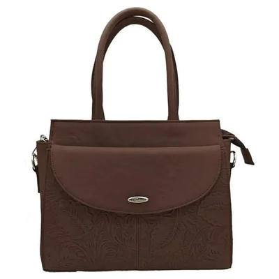 Bolsa en Piel Vacuno Cincelada Fana Francis Chocolate