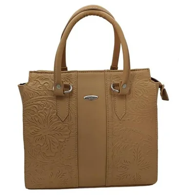 Bolsa en Piel Vacuno Cincelada Fana Camila Camel